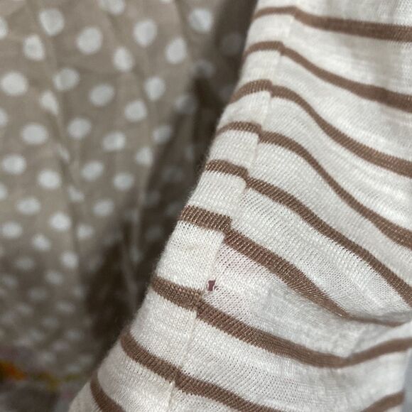 💥BOGO💥 Postmark Anthropologie White & Tan Farrago Tunic Top Size Large - Picture 9 of 9